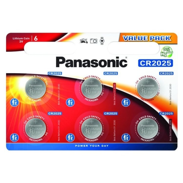 Батарейка Panasonic Power Cells CR2025 BL5 Lithium 3V CN