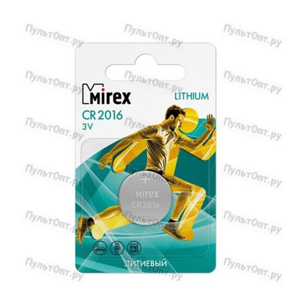 Эл. пит. Mirex CR2016 3V 1 шт (1/60/360), ecopack