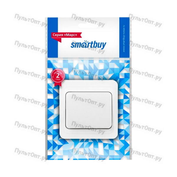 Выключатель Smartbuy "Марс" 1-клав.10A пластик белый