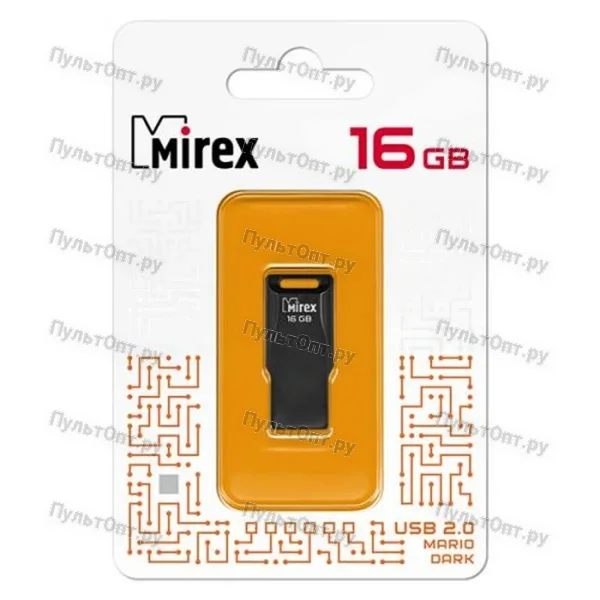 USB 16GB Mirex MARIO чёрный (ecopack)