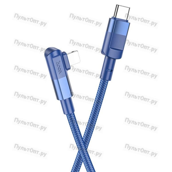 Кабель Type-C - 8 pin Hoco U108, 2.0м, цвет: синий (1/22/220)