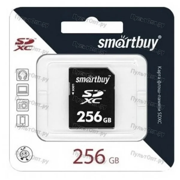 MicroSDXC 256GB Smartbuy Class 10 UHS-I + SD адаптер