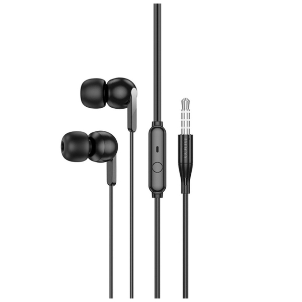 Наушники внутриканальные Hoco M124 Wide, кнопка ответа, микрофон, 3.5mm, цвет: чёрный (1/1000)