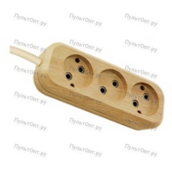 Удлинитель 5м 3гн бз TDM У03 , 2П+3, ПВС 3х1мм2 Эко (сосна) 16А/250В (1/20)