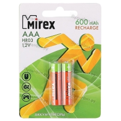 Аккумулятор Ni-MH Mirex HR03 / AAA 600mAh 1,2V 2 шт (2/20/100), ecopack