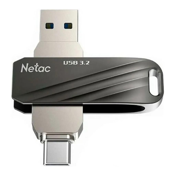 USB 3.0 256GB Netac US11 Dual чёрный/серебро (USB 3.0 / Type C)