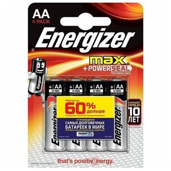 Эл. пит. AA alkaline BL4 Energizer Max (96)