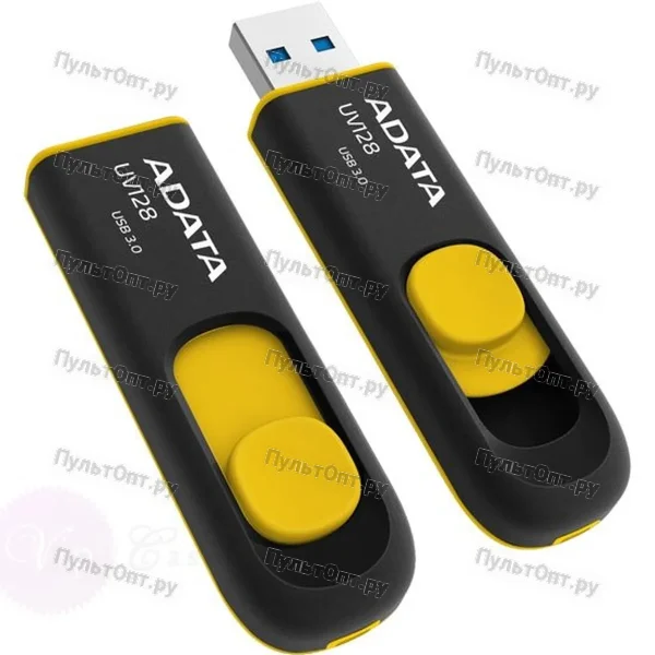 USB 3.0 32GB A-Data UV128 чёрный/жёлтый