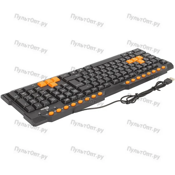 Клавиатура Ritmix RKB-151, черная/оранжевая, USB