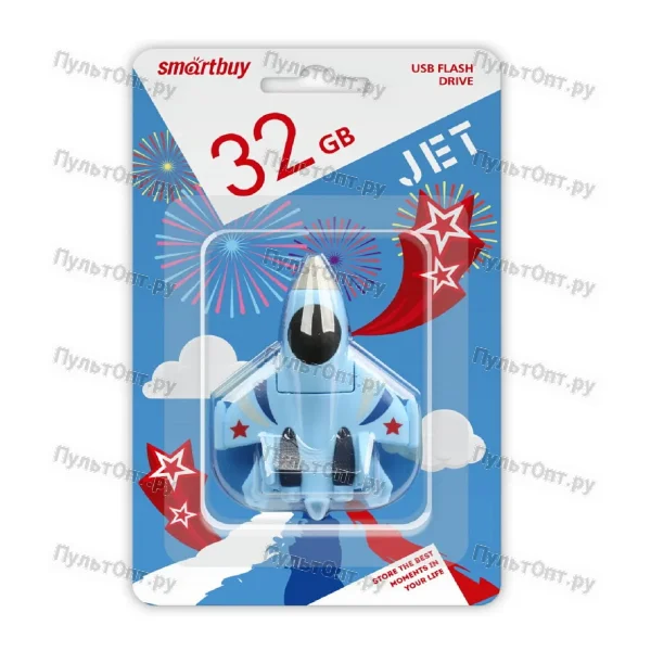 USB 32GB Smartbuy Wild series Истребитель голубой