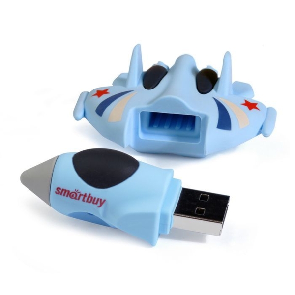 USB 32GB Smartbuy Wild series Истребитель голубой