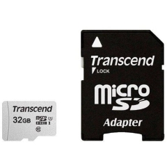 MicroSD 32GB Transcend 300S UHS-I U1 + SD адаптер