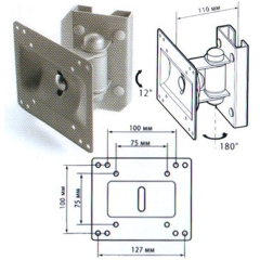Кронштейн для телевизора 15-23 TRONE ЖК-70 (VESA) серый