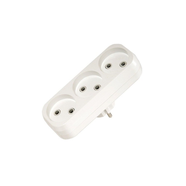 Разветвитель Makel 3р.С/З 10A белый 10032 (1/20)