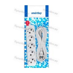 Удлинитель Smartbuy 5р.Б/З 10A 10.0м ПВС 2x1мм? белый
