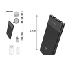 Внешний аккумулятор Hoco B35D, 5000mAh, 2 USB 1A выхода, Micro-USB 1А вход, пластик, чёрный (1/82)
