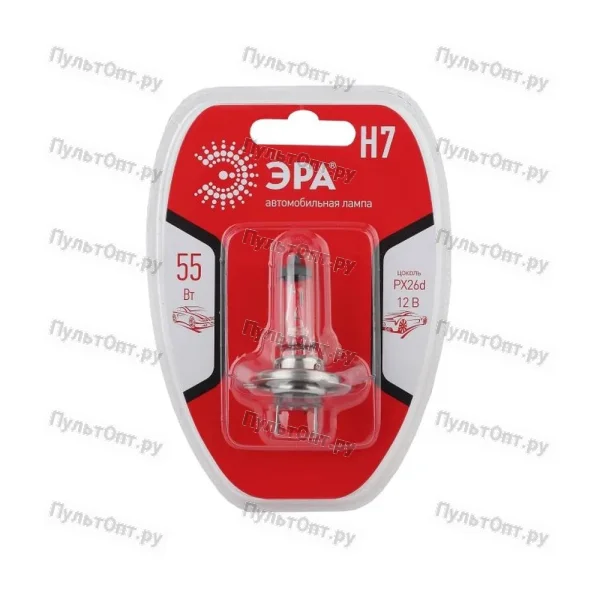 Автолампа Эра Н7 12V- 55W Px26d BL