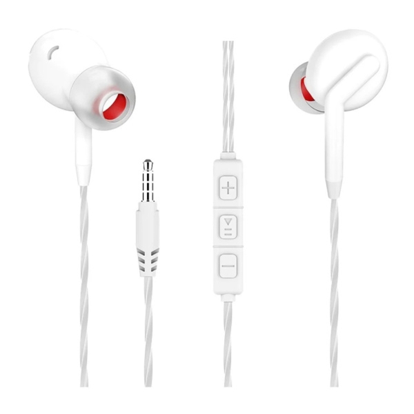 Наушники внутриканальные MORE CHOICE G40 с микр. регулировка громкости белый