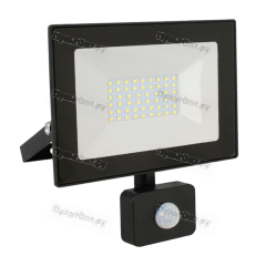 Прожектор светодиодный Ultraflash LFL-5002S 50W 230V IP65 6500К с датчиком движения черный (1/20)