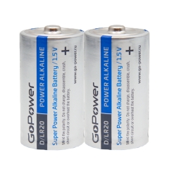 Батарейка GoPower LR20 D Shrink 2 Alkaline 1.5V (2/12/144)