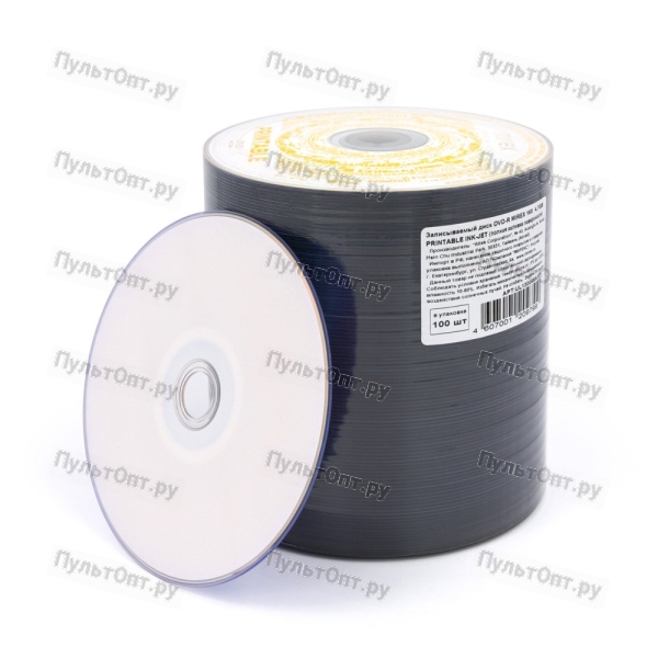 Диск Mirex DVD-R 4.7 GB 16x для печати (полная заливка) (100/500)