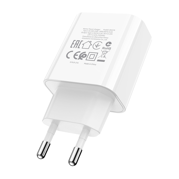 Сетевое З/У Borofone BA57A Type-C 20W белый (1/35/140)