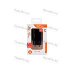 Сетевое З/У GoPower GPQC08 1USB+1Type-C 20W QC3.0 черный