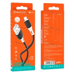 Кабель Borofone BX79 USB (m)-microUSB (m) 1м 2.4A силикон черный (1/360)