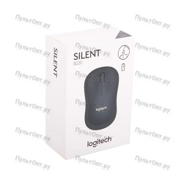 Мышь Logitech B220 Silent черный оптическая (1000dpi) беспроводная USB (2but)