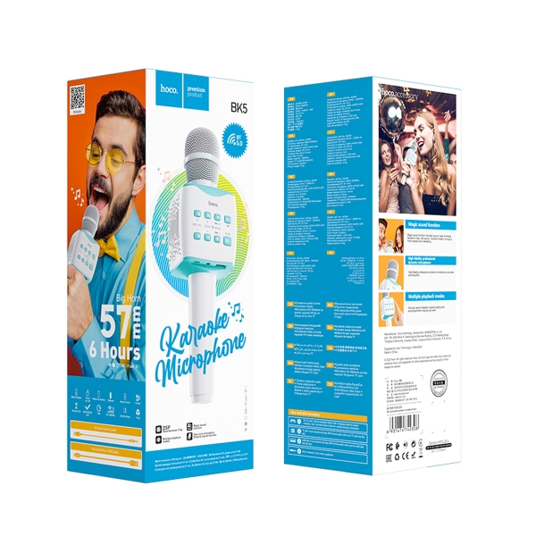 Микрофон-динамик Hoco BK5 Cantando karaoke microphone (синий)