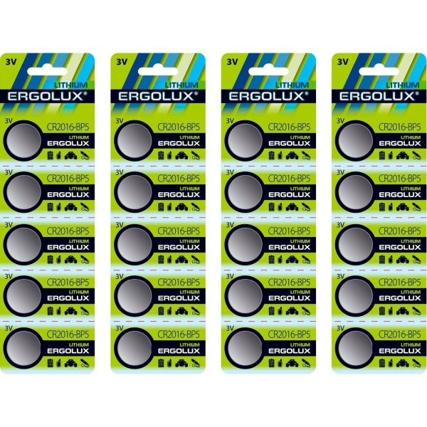 Эл. пит. CR2016 BL5 Ergolux (5/100)