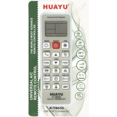 Универсальный пульт Huayu для Toshiba K-TB650