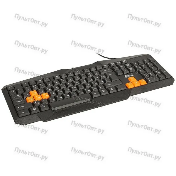 Клавиатура Ritmix RKB-152, черная/оранжевая, USB