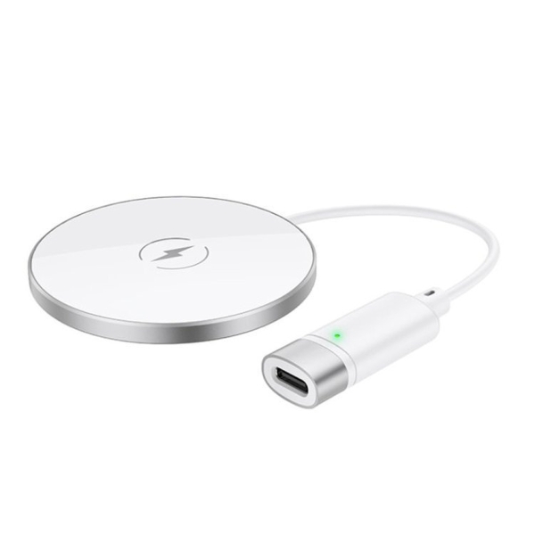 Устройство зарядное беспроводное Hoco, CW31, Starfall, 2100mAh, алюминий, магнитный, PD, цвет: белый