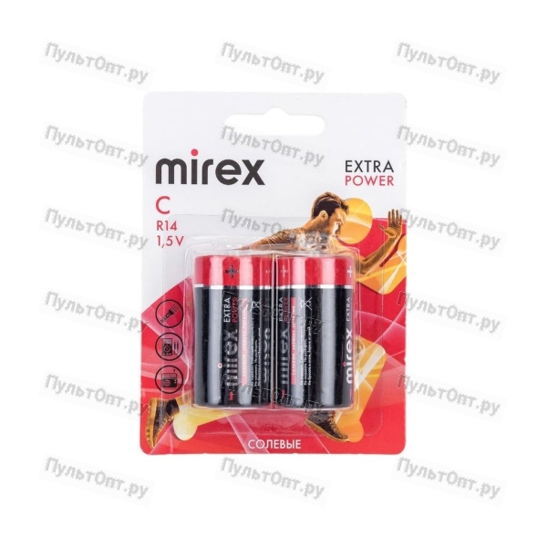 Эл. пит. Mirex R14 / C 1,5V 2 шт (2/12/96), ecopack