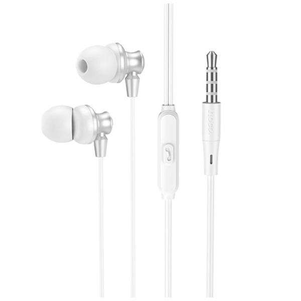 Наушники внутриканальные Hoco M98 Delighted, микрофон, кнопка ответа, кабель 1.2м, цвет: белый (1/42