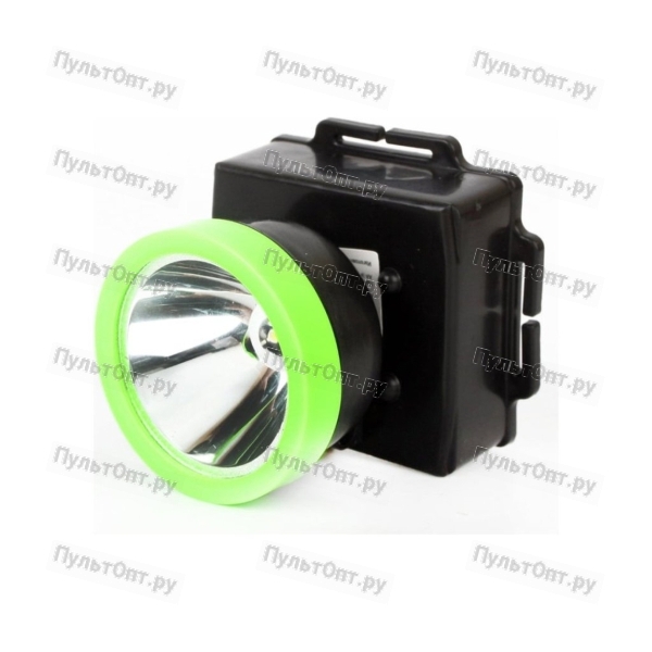 Фонарь налобный Ultraflash LED53762 0.5W 1LED от батареек черный зеленый (1/200)