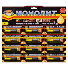 Супер-клей Aviora МОНОЛИТ 3г универсальный BL12 (12/288)