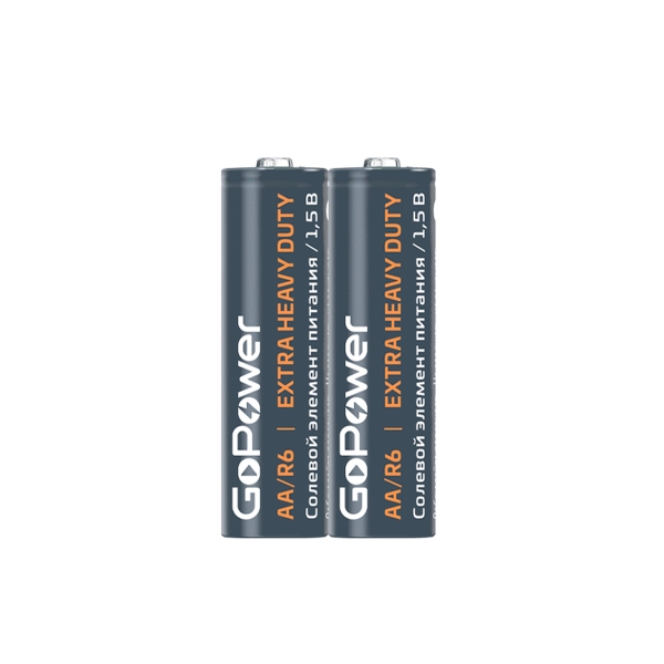 Батарейка GoPower R6 AA Shrink 2 Heavy Duty 1.5V (2/60/1200)