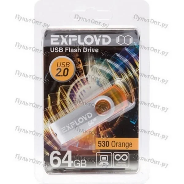 USB 64GB Exployd 530 оранжевый