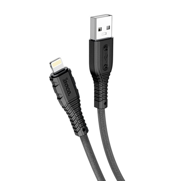 Кабель USB - 8 pin Hoco X67 Nano, 1.0м, круглый, 2.4A, силикон, цвет: чёрный (1/31/310)