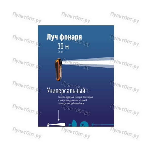 Фонарь брелок Космос 703B 5W LED+COB от батареек IP53 желтый (1/72/144)