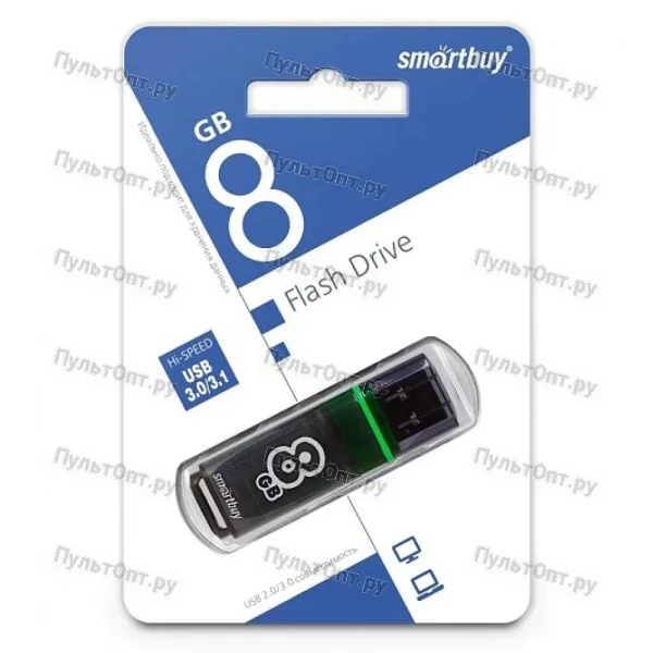USB 3.0 8GB Smartbuy Glossy темно серый