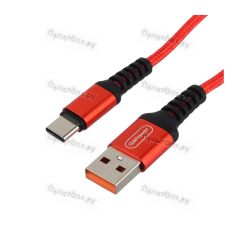 Кабель GoPower GP02T USB (m)-Type-C (m) 1м 2.4A нейлон красный (1/200/800)