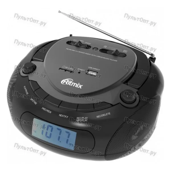 Магнитола Ritmix RBB-030BT black, 5Вт*2, USB/SD
