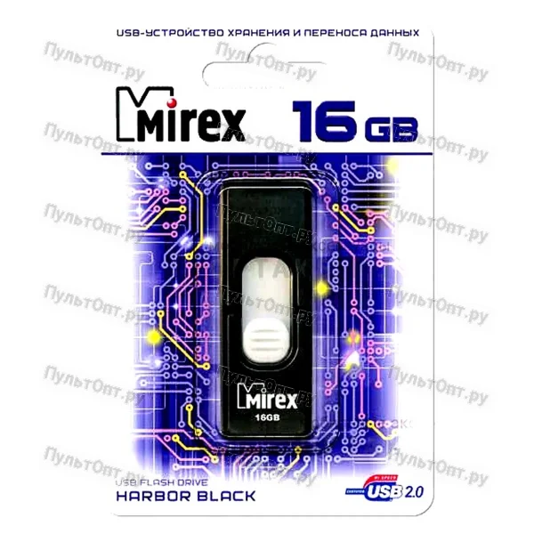 USB 16GB Mirex HARBOR чёрный (ecopack)