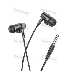 Наушники внутриканальные Hoco M112 Story, микрофон, кнопка ответа, цвет: чёрный (1/31/310)