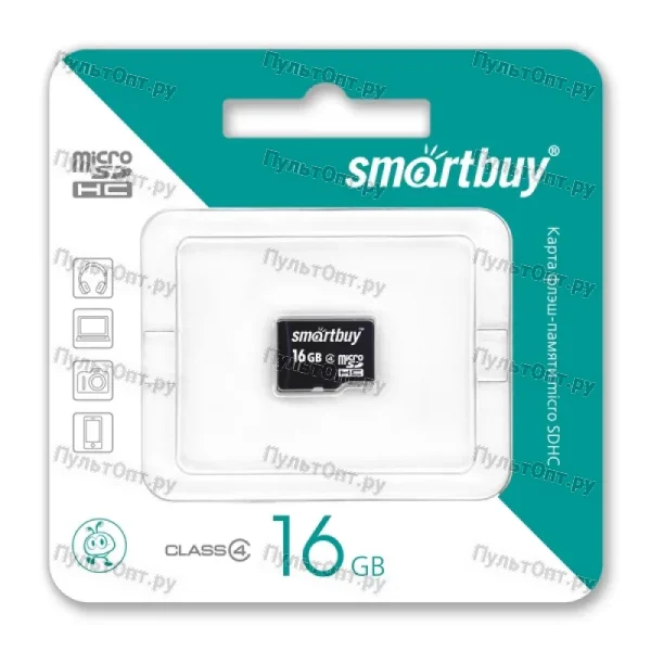 MicroSD 16GB Smartbuy Class 4 без адаптера