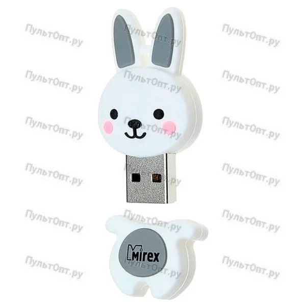 USB 16GB Mirex RABBIT GREY (ecopack) белый