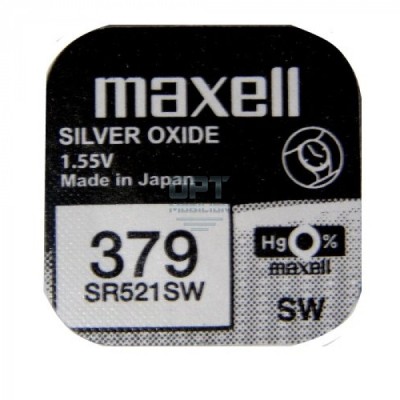 Батарейка Maxell 379 BL1 Silver Oxide 1.55V 0%Hg (1/10/100)